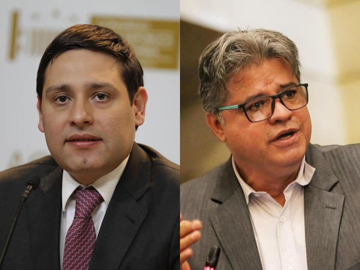 Mauricio Lizcano, ministro de las TIC, y Wilson Arias, senador del Pacto Histórico.